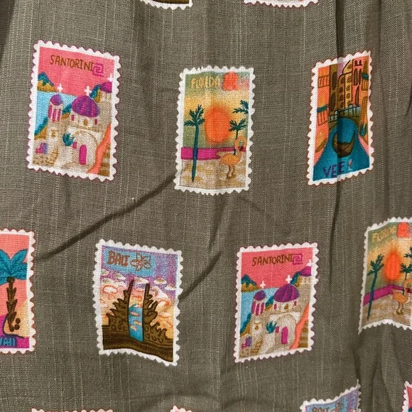 🎨Petal & Pup Postcard/Stamp Printed Maxi Dress - Picture 8 of 10